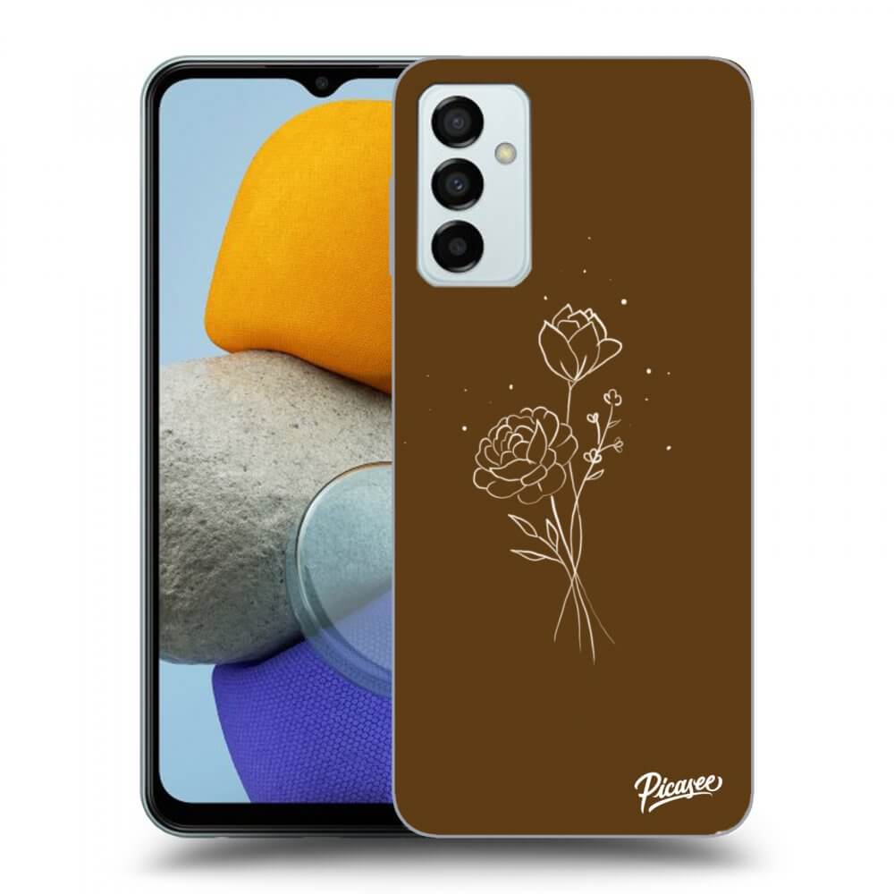 Picasee silikonski prozorni ovitek za Samsung Galaxy M23 5G - Brown flowers