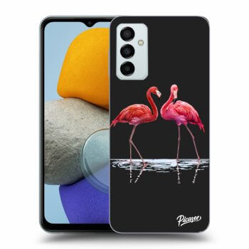 Picasee silikonski črni ovitek za Samsung Galaxy M23 5G - Flamingos couple