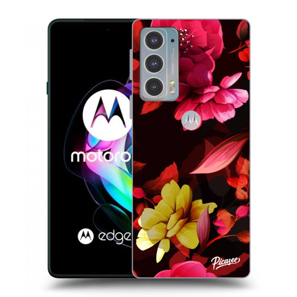 Picasee silikonski črni ovitek za Motorola Edge 20 - Dark Peonny