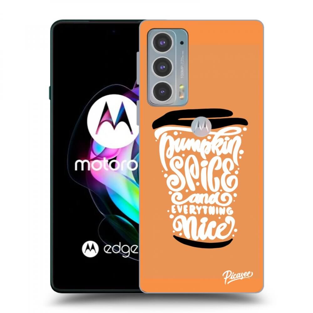 Picasee silikonski prozorni ovitek za Motorola Edge 20 - Pumpkin coffee