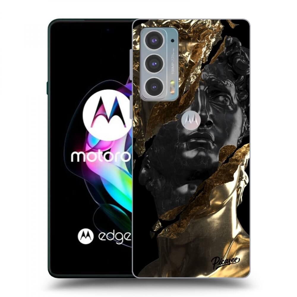 Picasee silikonski črni ovitek za Motorola Edge 20 - Gold - Black