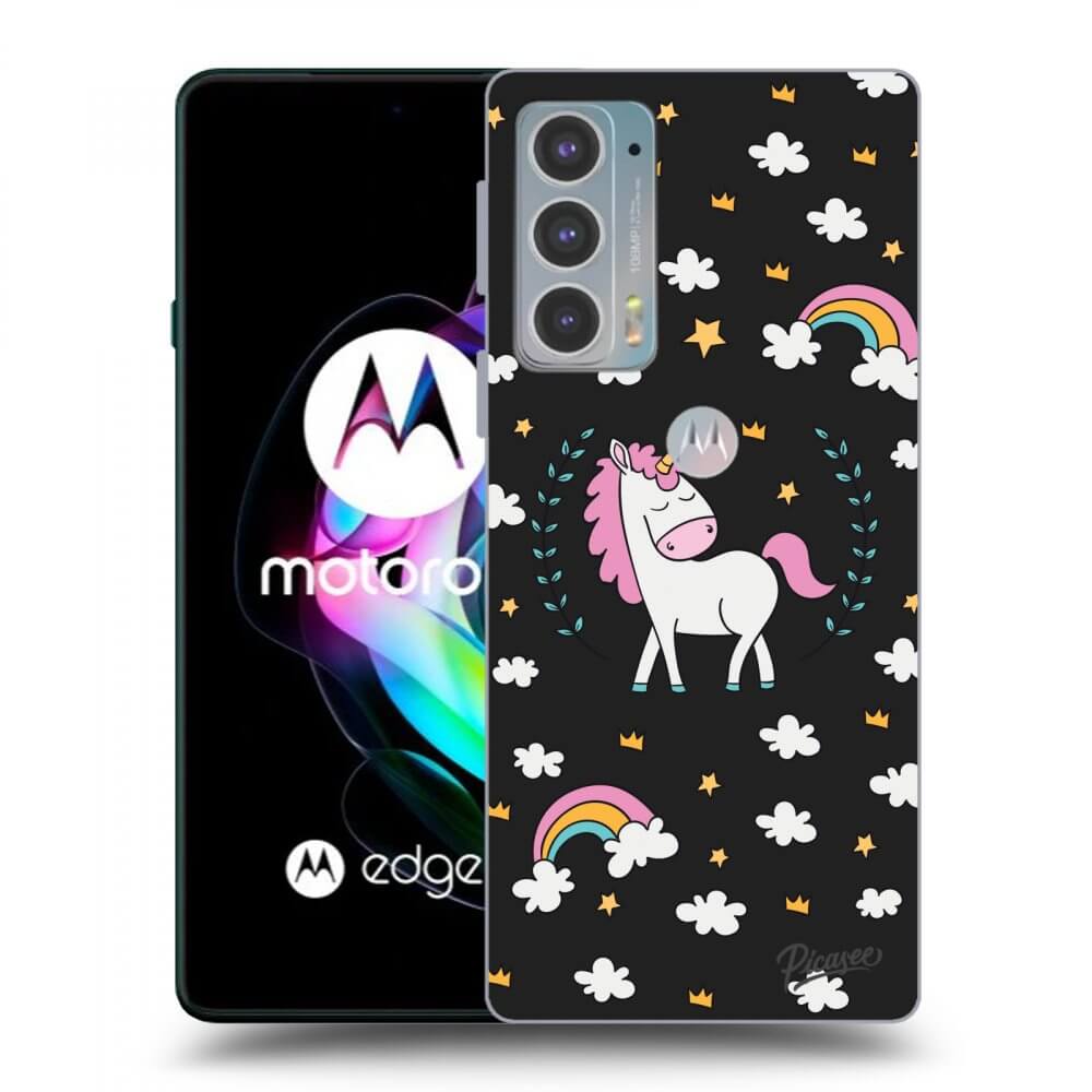 Picasee silikonski črni ovitek za Motorola Edge 20 - Unicorn star heaven