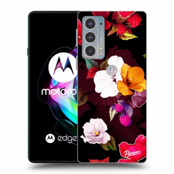 Picasee silikonski črni ovitek za Motorola Edge 20 - Flowers and Berries