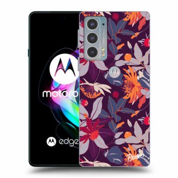 Picasee silikonski prozorni ovitek za Motorola Edge 20 - Purple Leaf