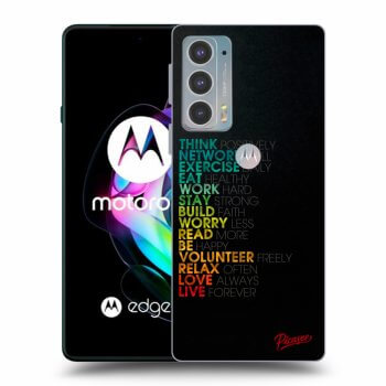 Picasee silikonski črni ovitek za Motorola Edge 20 - Motto life
