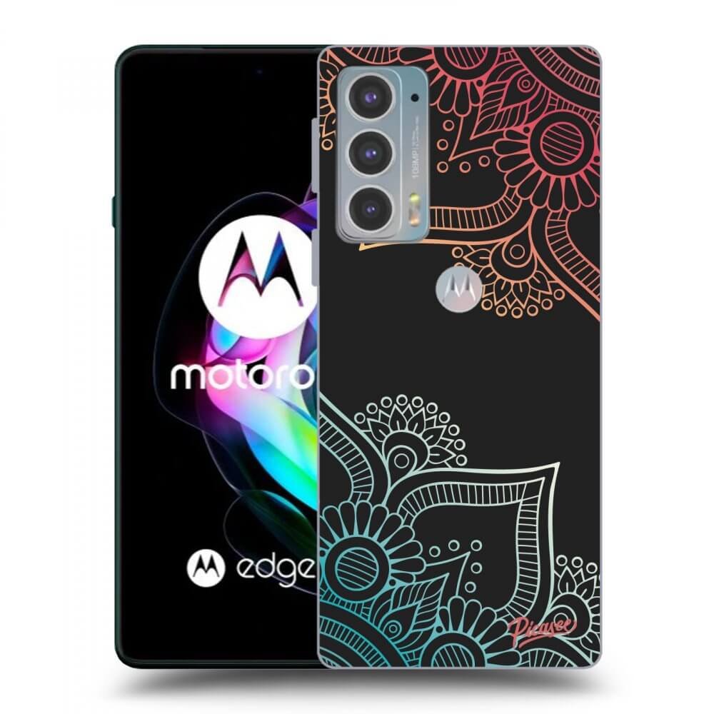 Picasee silikonski črni ovitek za Motorola Edge 20 - Flowers pattern