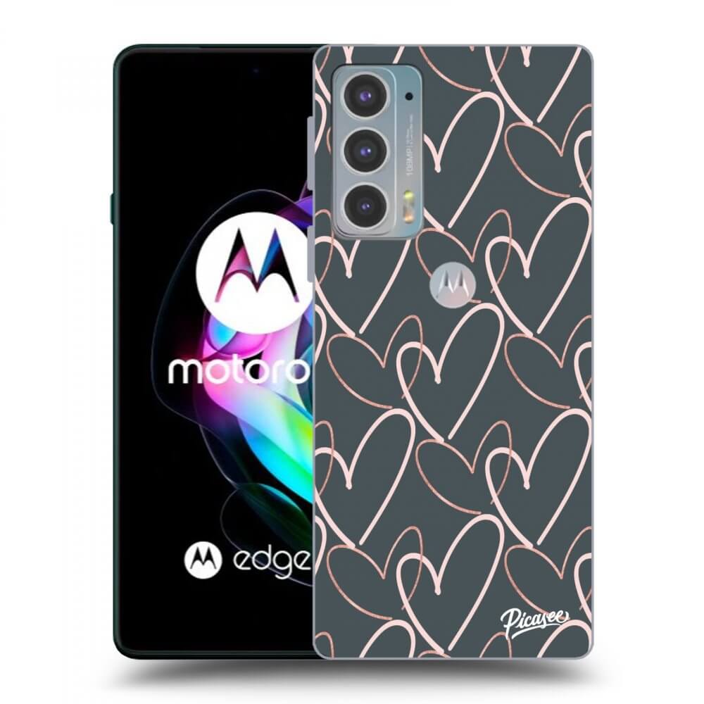 Picasee silikonski črni ovitek za Motorola Edge 20 - Lots of love