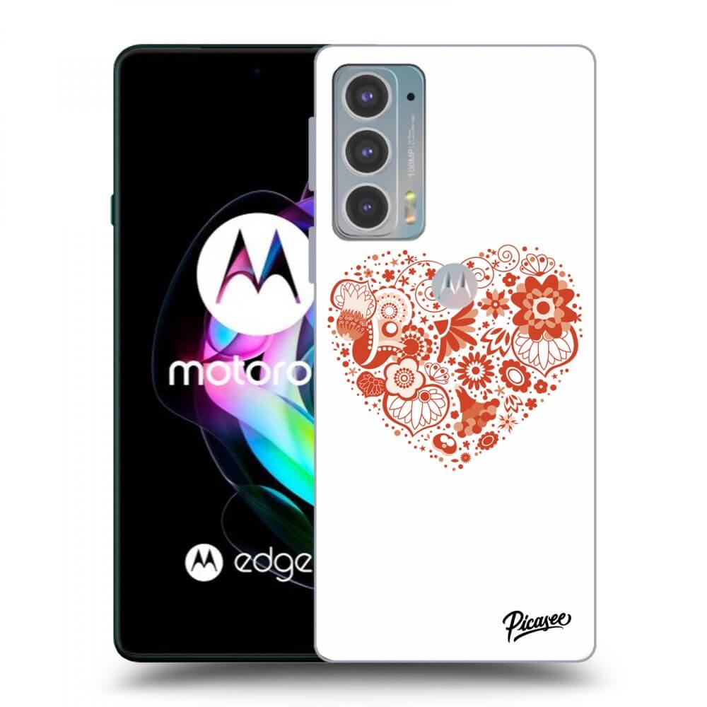 Picasee silikonski črni ovitek za Motorola Edge 20 - Big heart