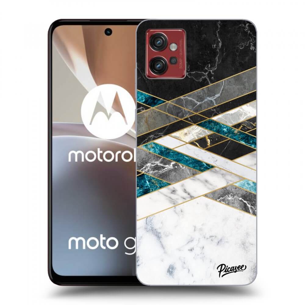 Picasee silikonski prozorni ovitek za Motorola Moto G32 - Black & White geometry