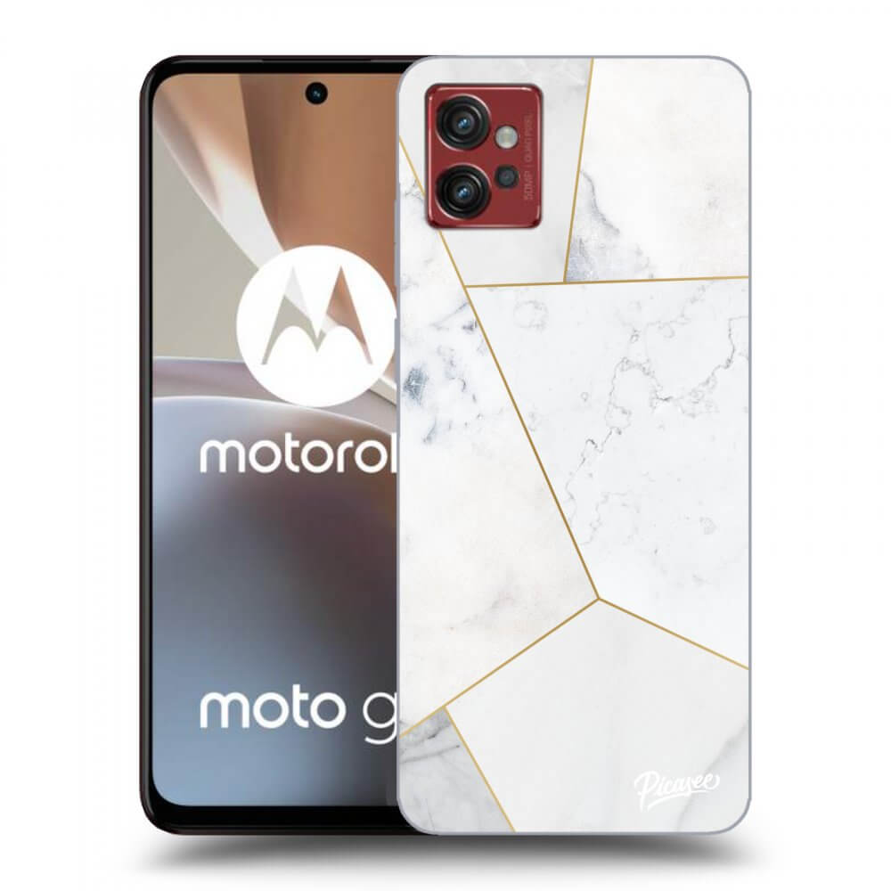Silikonski črni Ovitek Za Motorola Moto G32 - White Tile