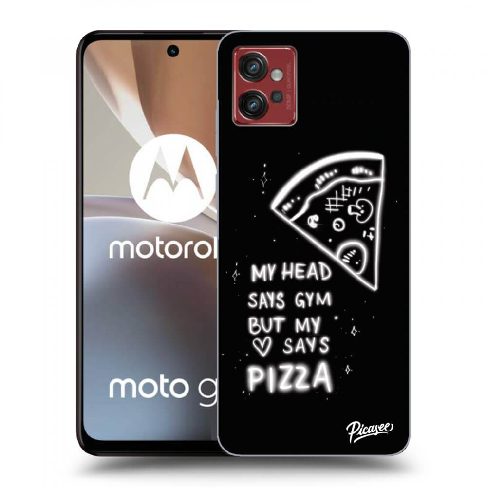 Picasee silikonski črni ovitek za Motorola Moto G32 - Pizza