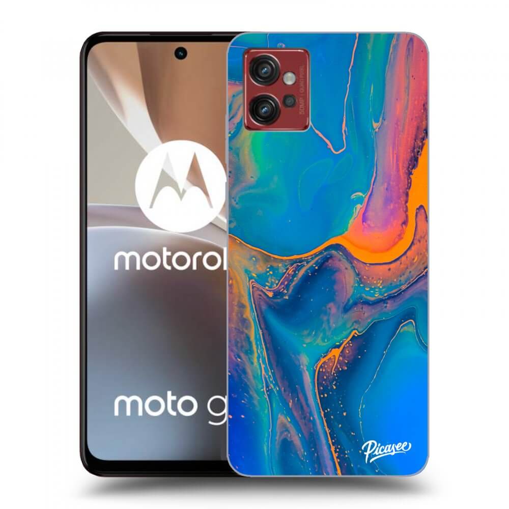Picasee silikonski črni ovitek za Motorola Moto G32 - Rainbow
