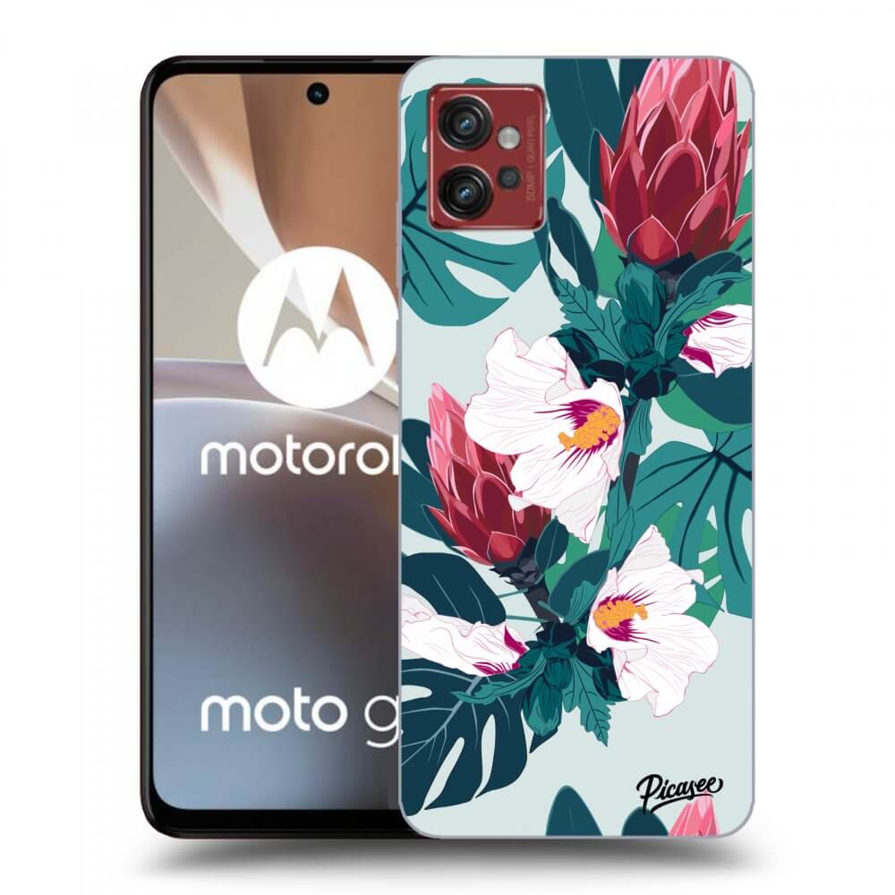 Picasee silikonski črni ovitek za Motorola Moto G32 - Rhododendron