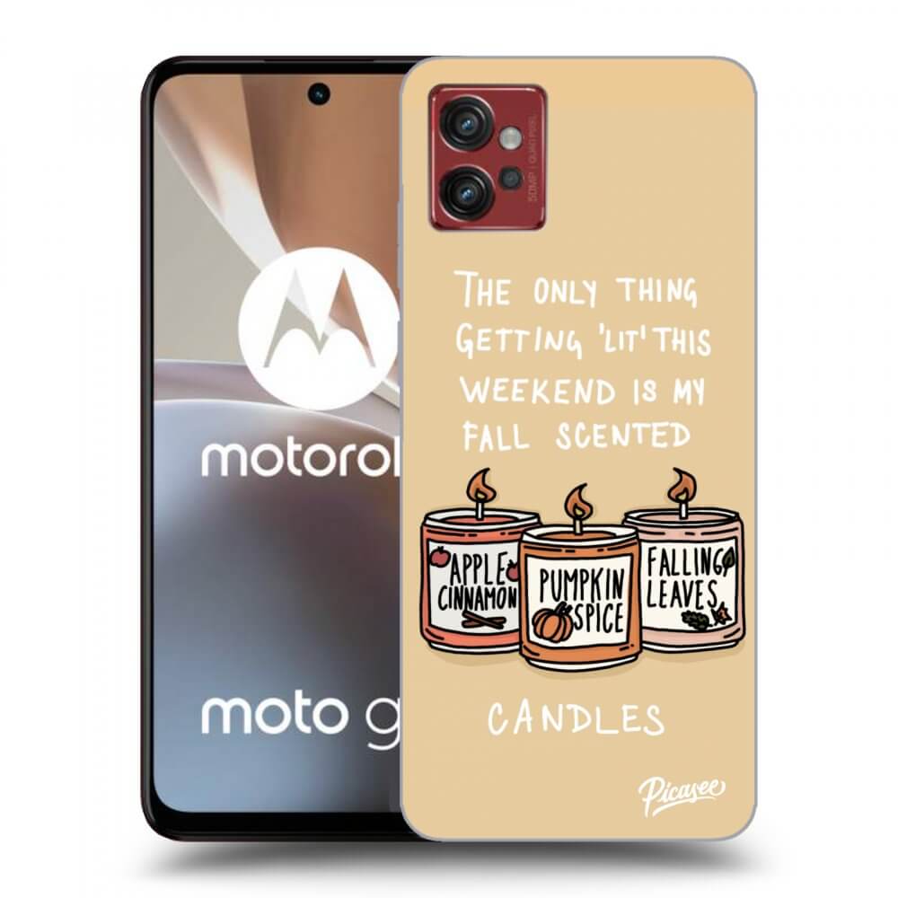 Picasee silikonski črni ovitek za Motorola Moto G32 - Candles