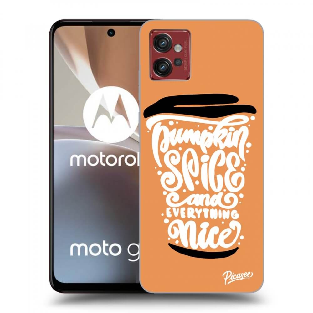 Picasee silikonski prozorni ovitek za Motorola Moto G32 - Pumpkin coffee