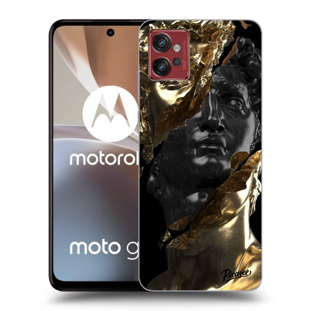 Picasee silikonski črni ovitek za Motorola Moto G32 - Gold - Black