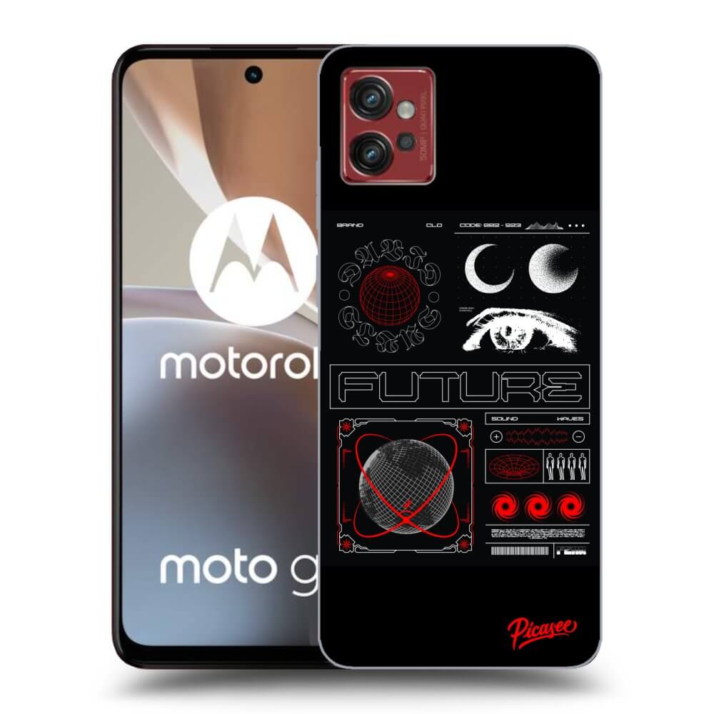 Picasee silikonski črni ovitek za Motorola Moto G32 - WAVES