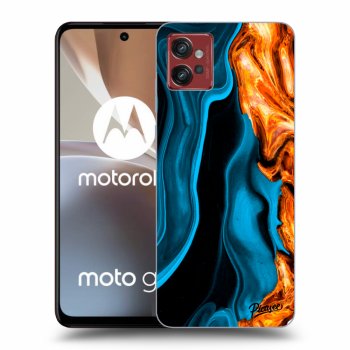 Picasee silikonski prozorni ovitek za Motorola Moto G32 - Gold blue