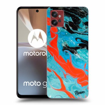 Picasee silikonski črni ovitek za Motorola Moto G32 - Blue Magma