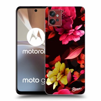 Picasee silikonski črni ovitek za Motorola Moto G32 - Dark Peonny