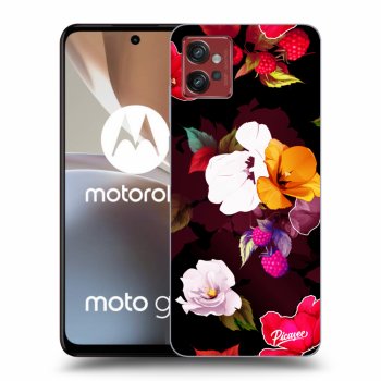 Picasee silikonski črni ovitek za Motorola Moto G32 - Flowers and Berries