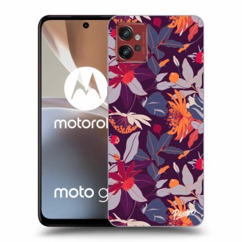 Picasee silikonski črni ovitek za Motorola Moto G32 - Purple Leaf