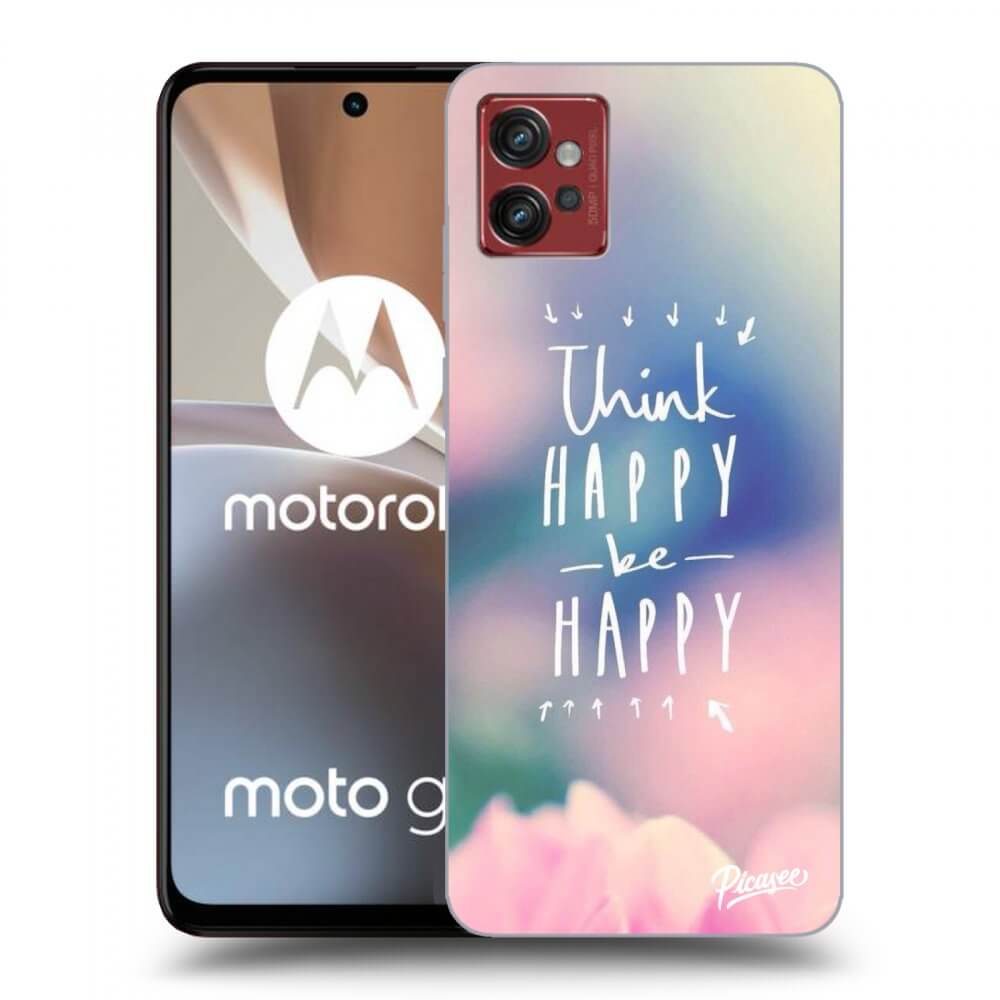 Picasee silikonski prozorni ovitek za Motorola Moto G32 - Think happy be happy