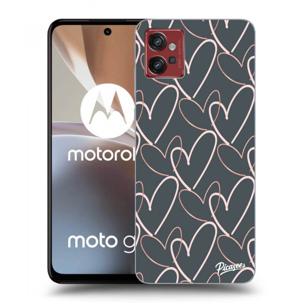 Picasee silikonski črni ovitek za Motorola Moto G32 - Lots of love