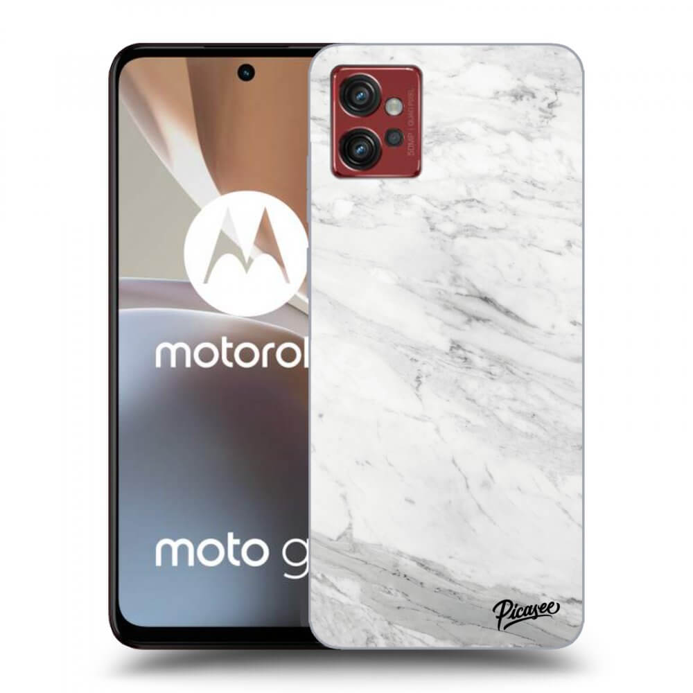 Picasee silikonski črni ovitek za Motorola Moto G32 - White marble