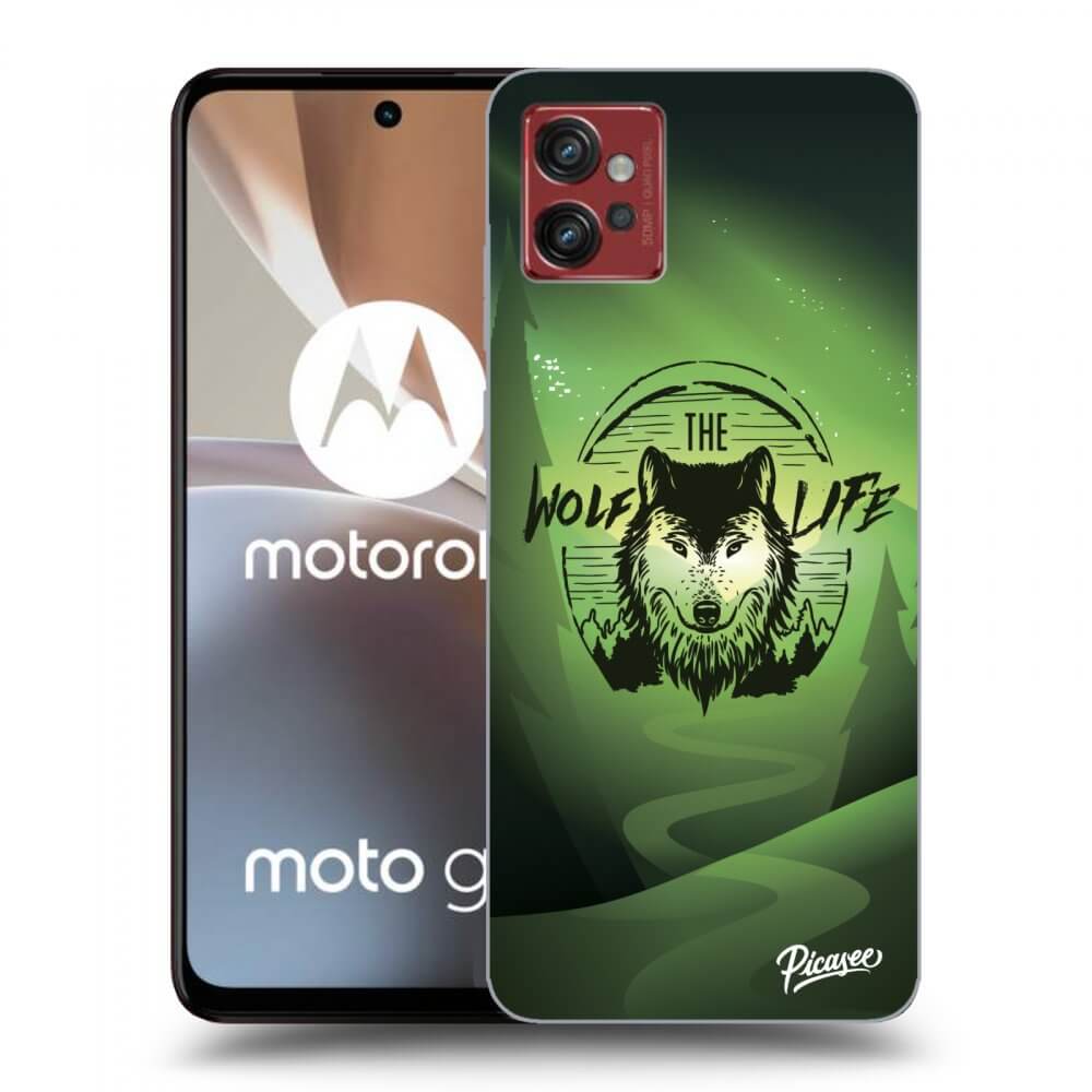 Picasee silikonski črni ovitek za Motorola Moto G32 - Wolf life