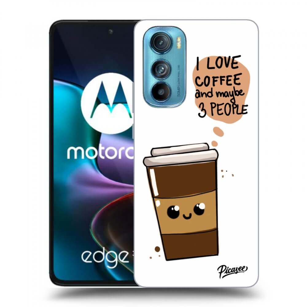 Picasee silikonski črni ovitek za Motorola Edge 30 - Cute coffee
