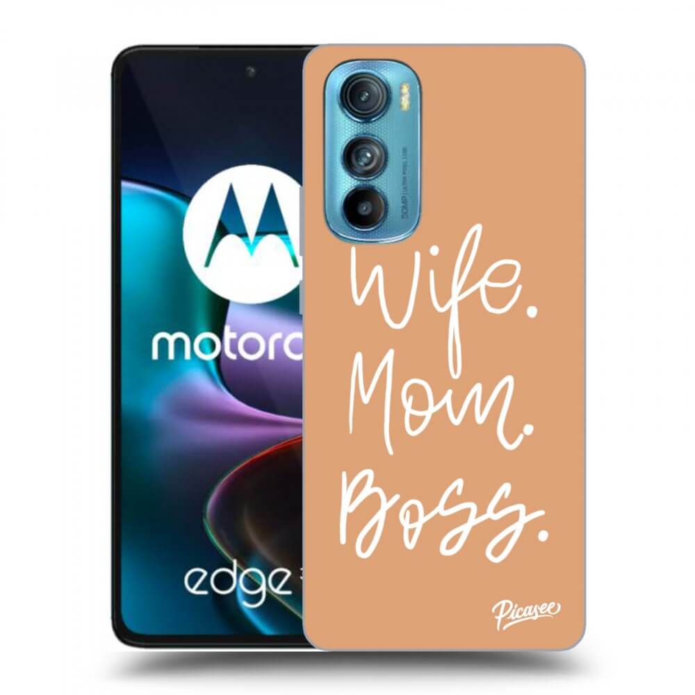 Picasee silikonski črni ovitek za Motorola Edge 30 - Boss Mama