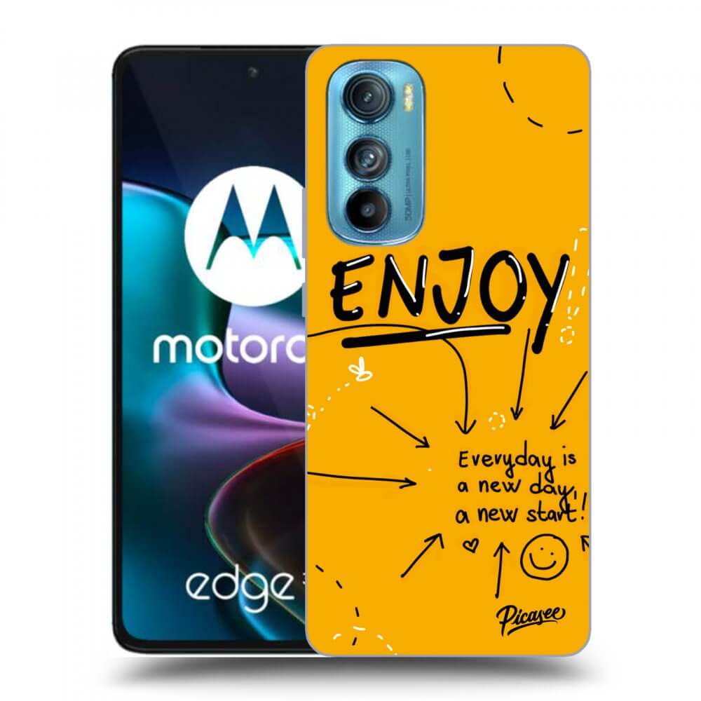 Picasee silikonski črni ovitek za Motorola Edge 30 - Enjoy