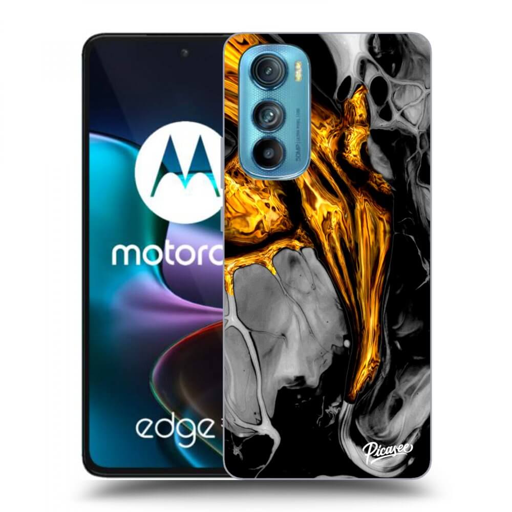 Picasee silikonski črni ovitek za Motorola Edge 30 - Black Gold