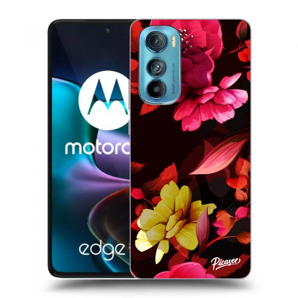 Picasee silikonski črni ovitek za Motorola Edge 30 - Dark Peonny