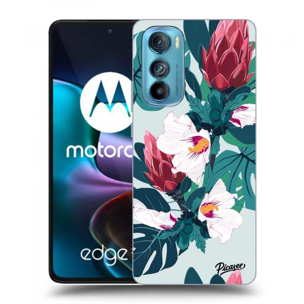 Picasee silikonski črni ovitek za Motorola Edge 30 - Rhododendron