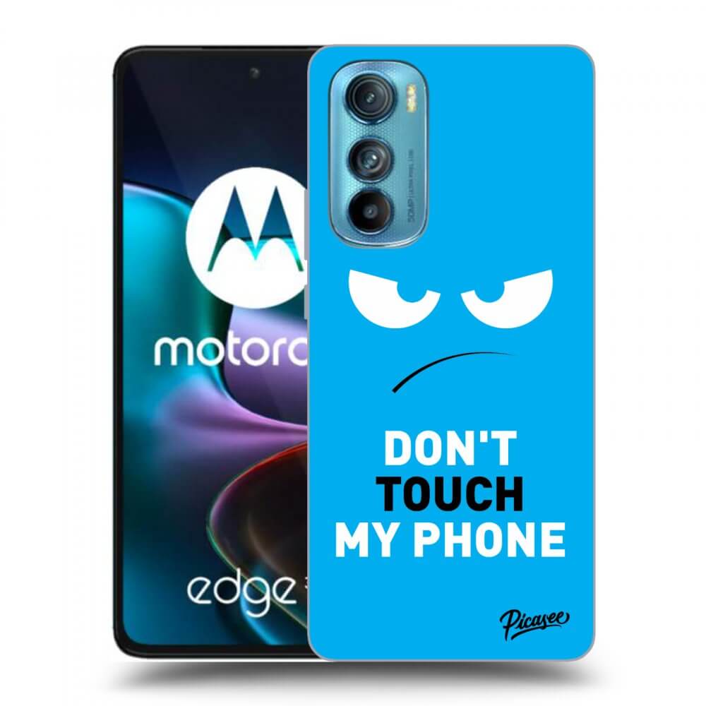Picasee silikonski črni ovitek za Motorola Edge 30 - Angry Eyes - Blue
