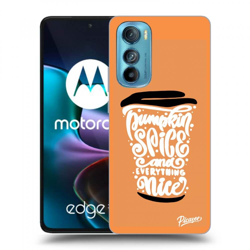 Picasee silikonski prozorni ovitek za Motorola Edge 30 - Pumpkin coffee