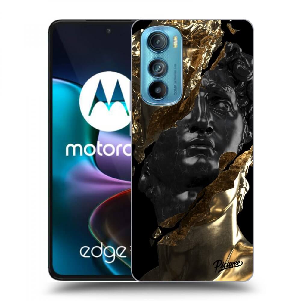 Picasee silikonski črni ovitek za Motorola Edge 30 - Gold - Black