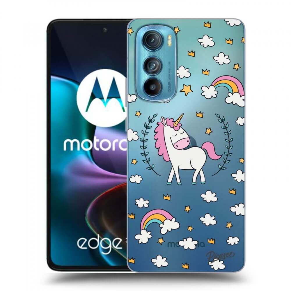 Picasee silikonski prozorni ovitek za Motorola Edge 30 - Unicorn star heaven