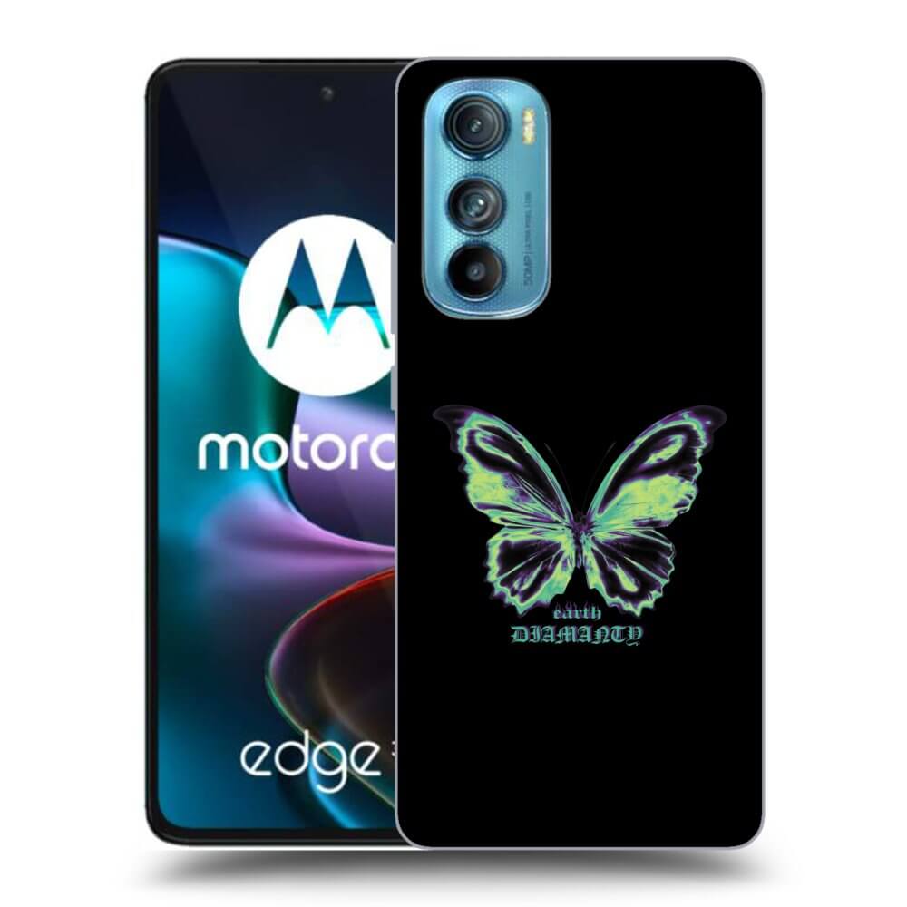 Picasee silikonski črni ovitek za Motorola Edge 30 - Diamanty Blue