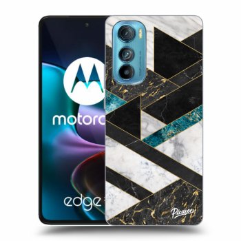Picasee silikonski črni ovitek za Motorola Edge 30 - Dark geometry