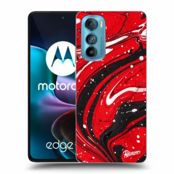 Picasee silikonski prozorni ovitek za Motorola Edge 30 - Red black