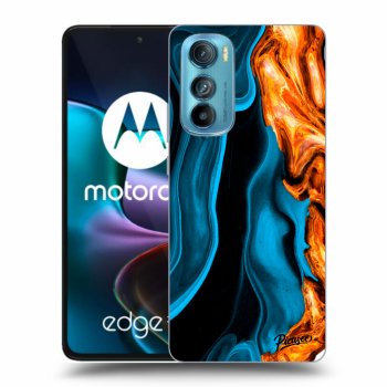 Picasee silikonski črni ovitek za Motorola Edge 30 - Gold blue