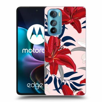 Picasee silikonski črni ovitek za Motorola Edge 30 - Red Lily