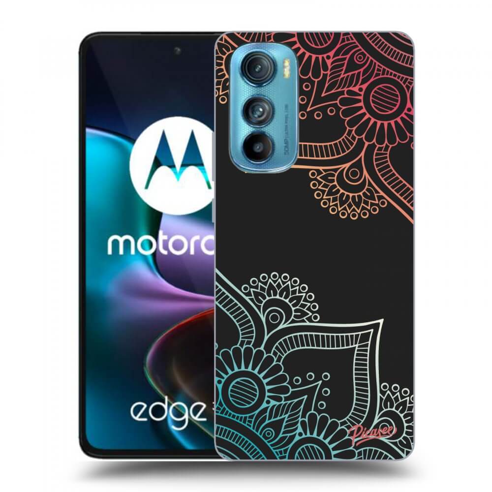 Picasee silikonski črni ovitek za Motorola Edge 30 - Flowers pattern