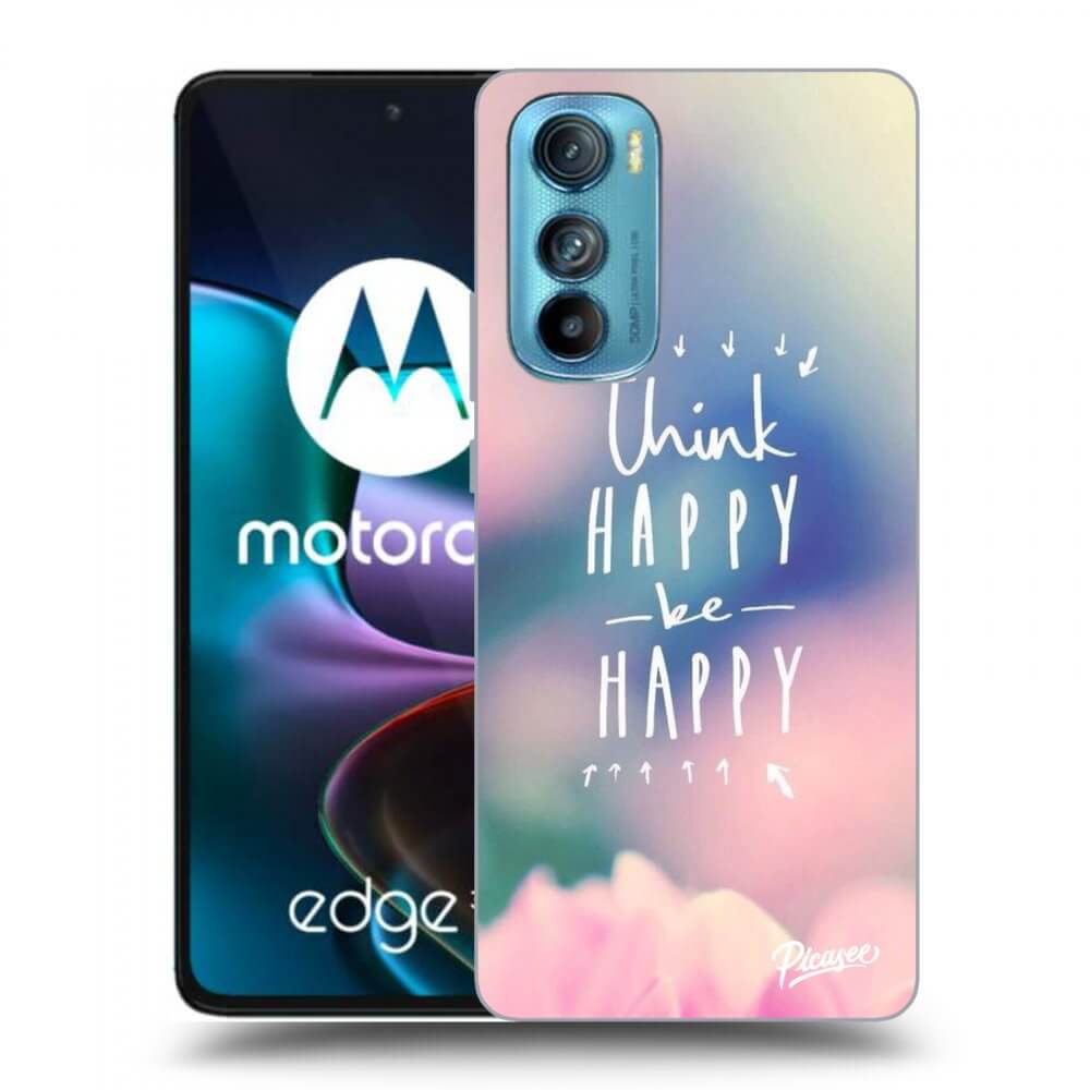 Picasee silikonski prozorni ovitek za Motorola Edge 30 - Think happy be happy