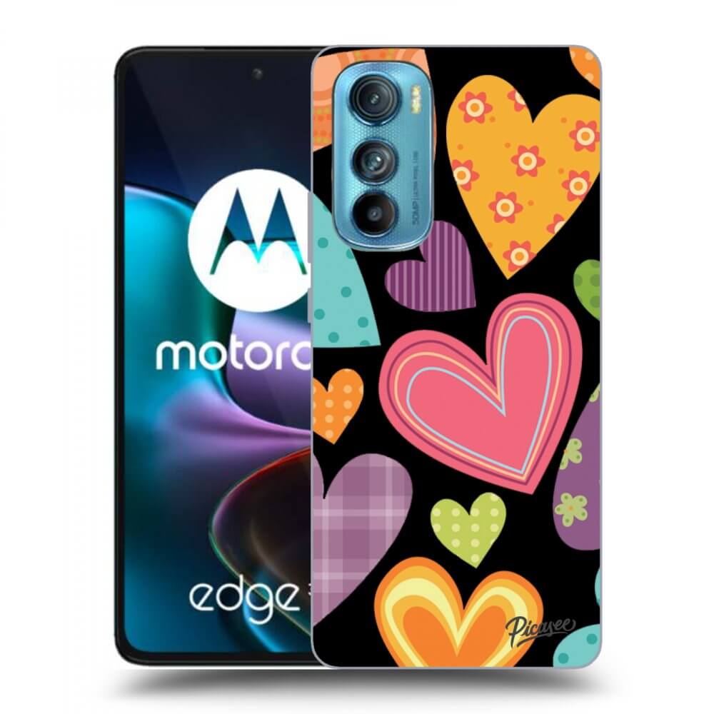 Picasee silikonski črni ovitek za Motorola Edge 30 - Colored heart