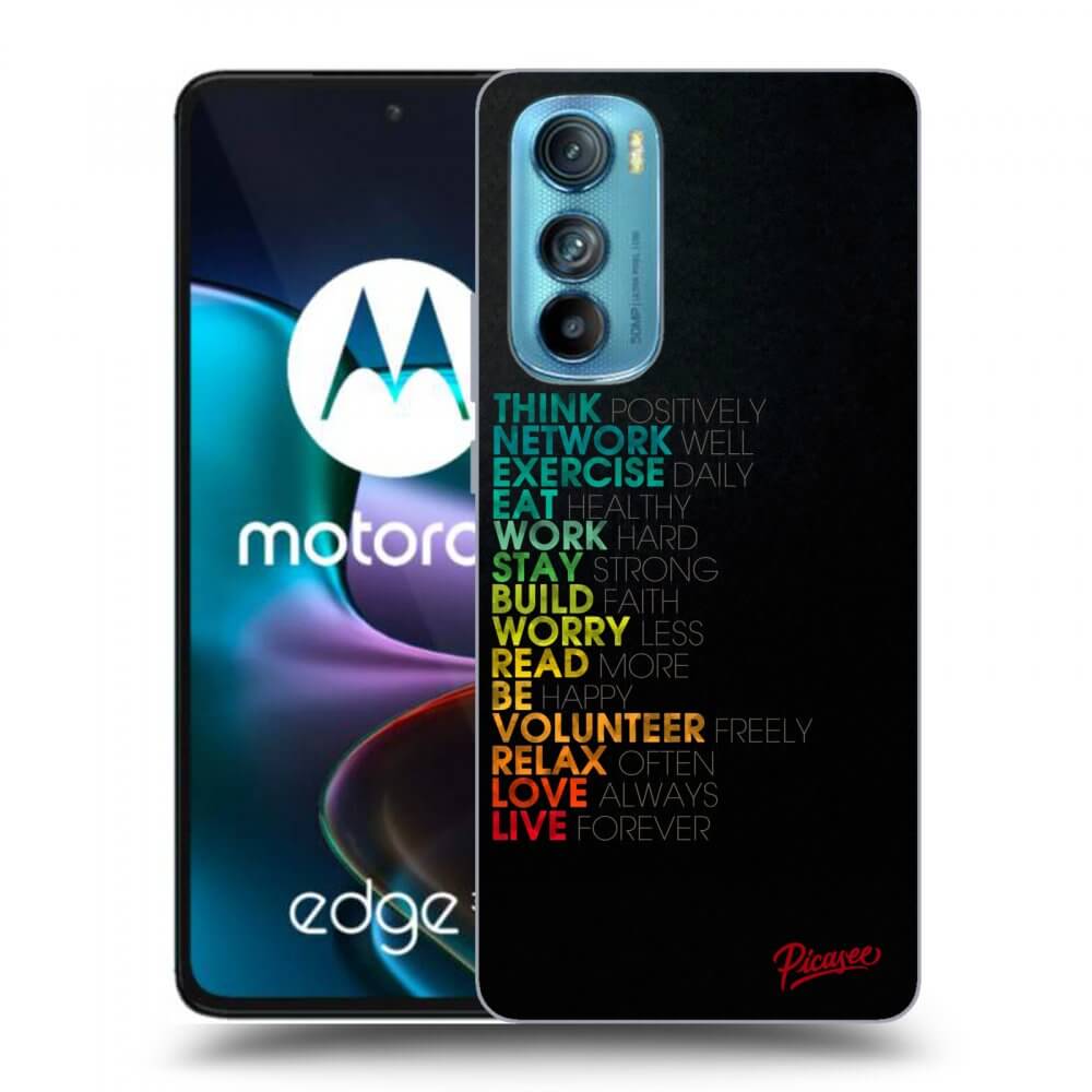 Picasee silikonski črni ovitek za Motorola Edge 30 - Motto life