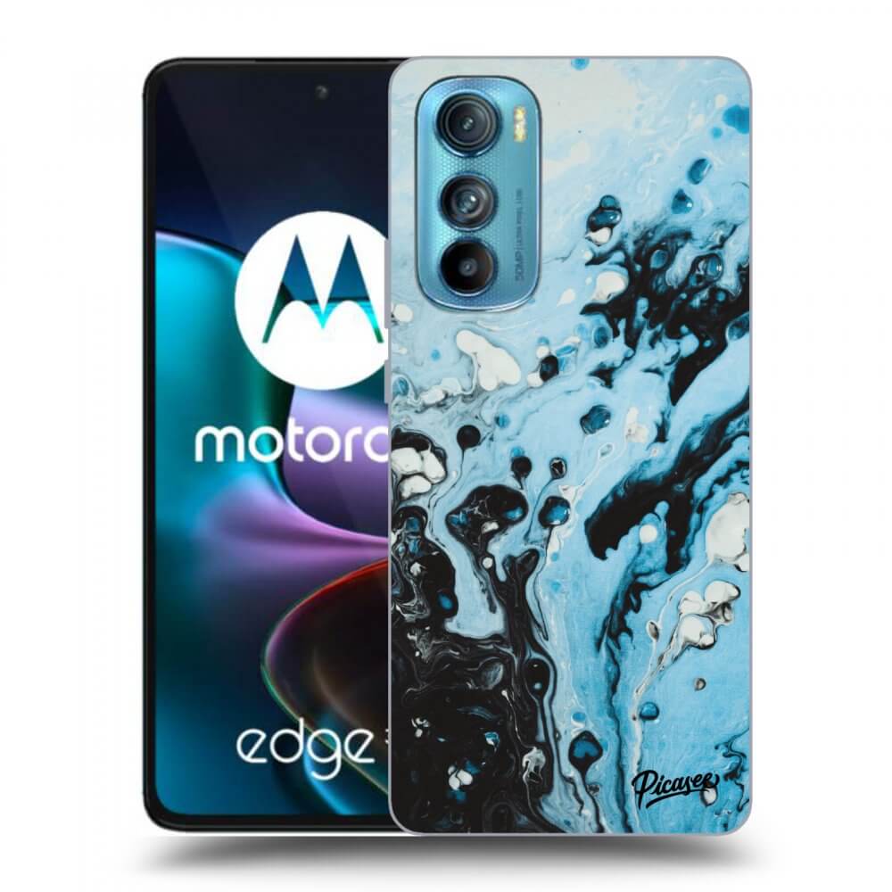 Picasee silikonski črni ovitek za Motorola Edge 30 - Organic blue